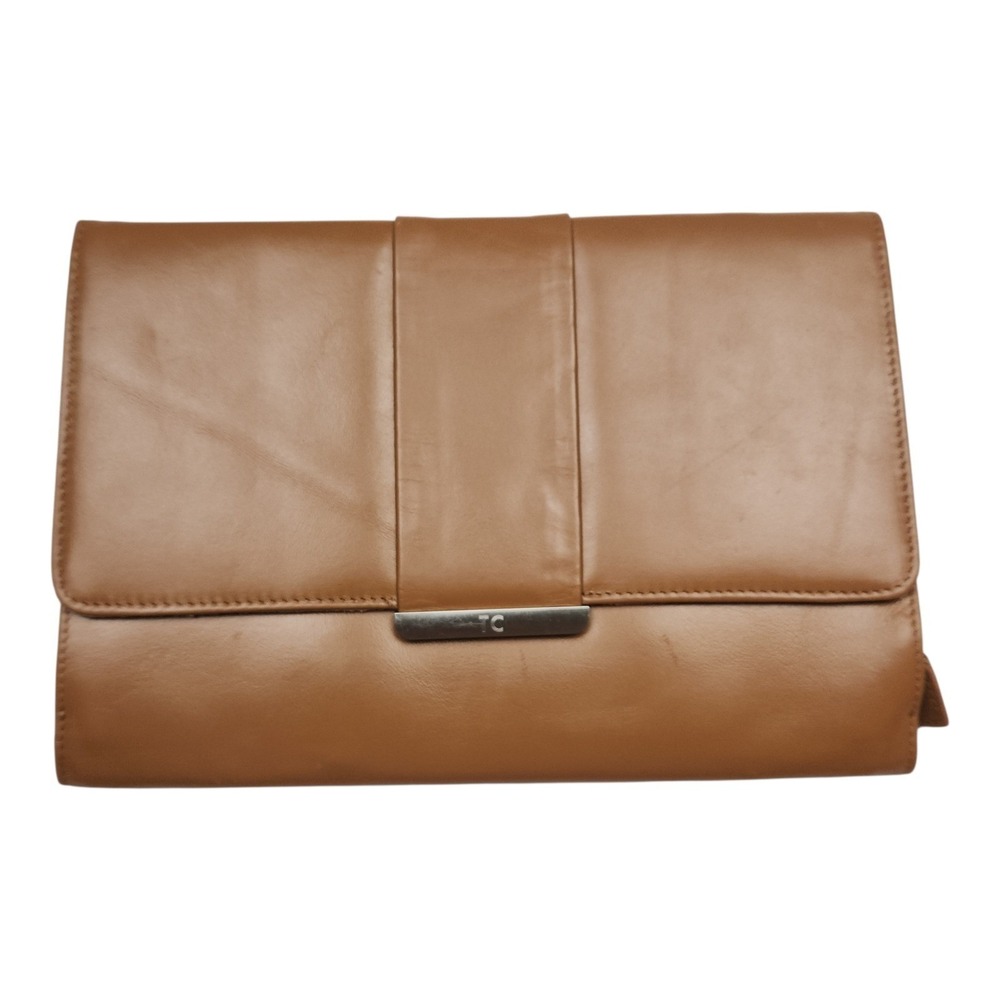 Red Envelope Jewelry Organizer Buttery Soft Tan Leather Travel Clutch Case